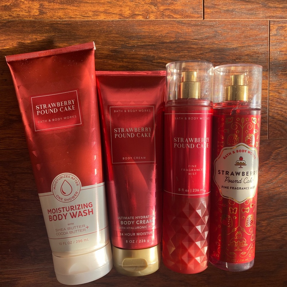 Strawberry Pound Cake Bath and Body Works Set NWT